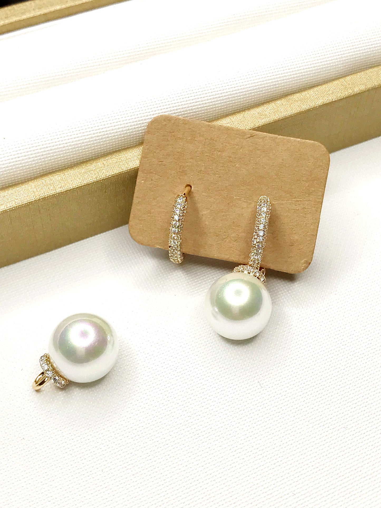 2 in 1 Pearl Pave Hoop Earring