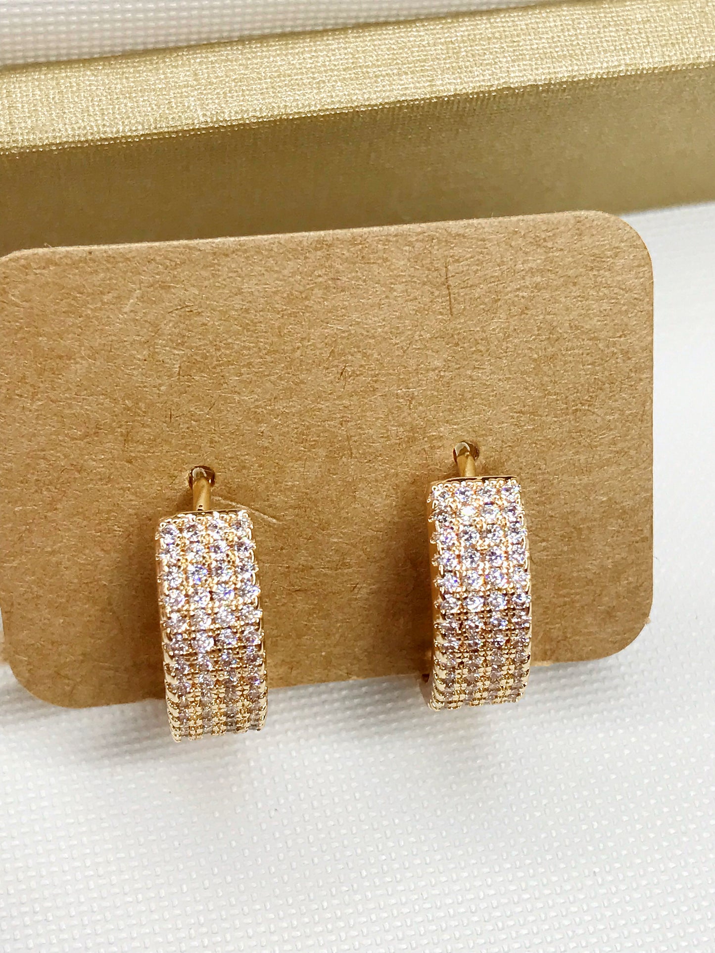 Small Wide Pave Hoop Earring