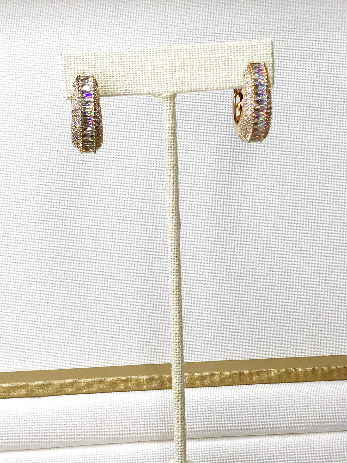 Super Luxury Pave Navette Zirconia Hoop Earring