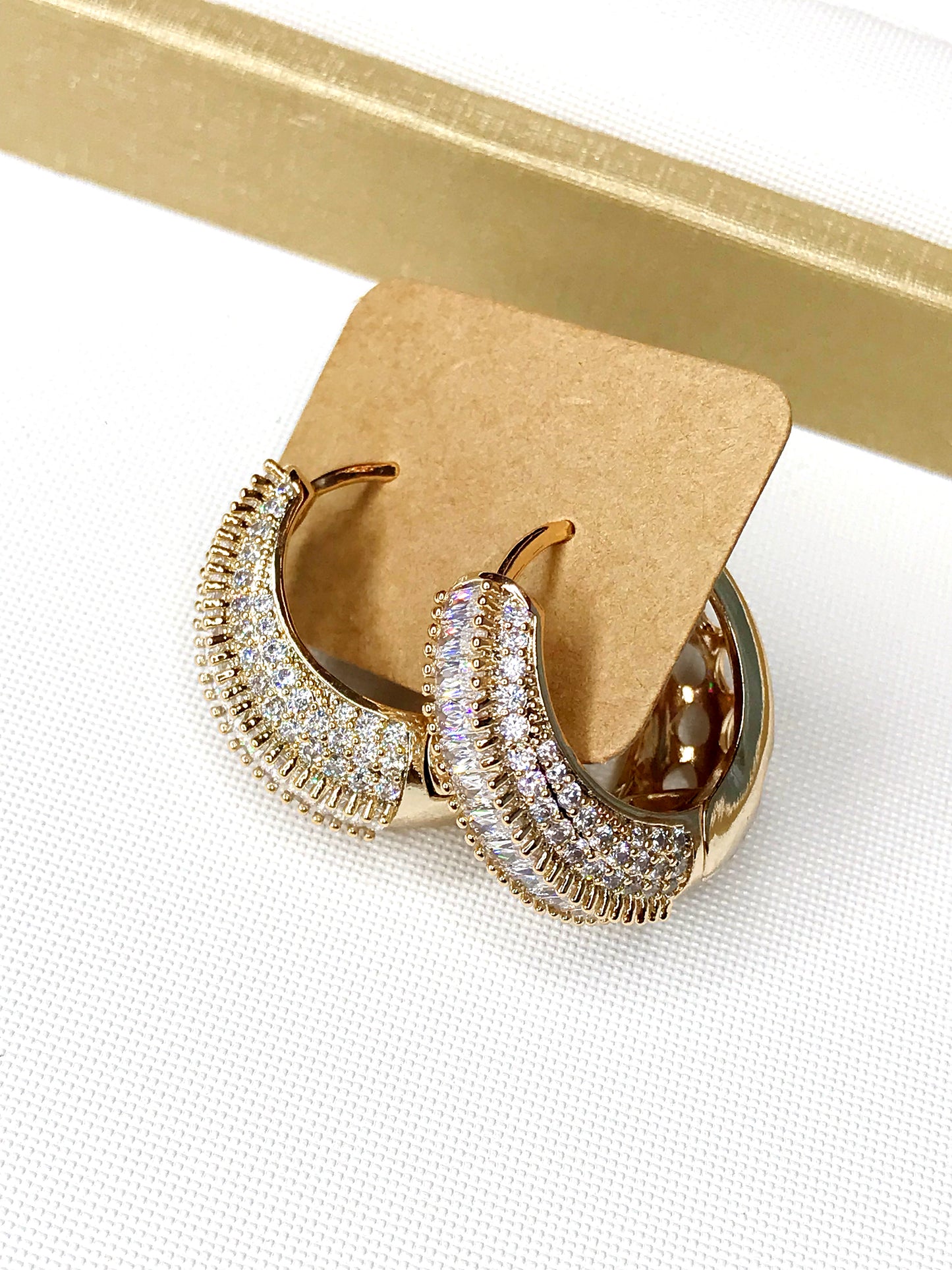 Super Luxury Pave Navette Zirconia Hoop Earring