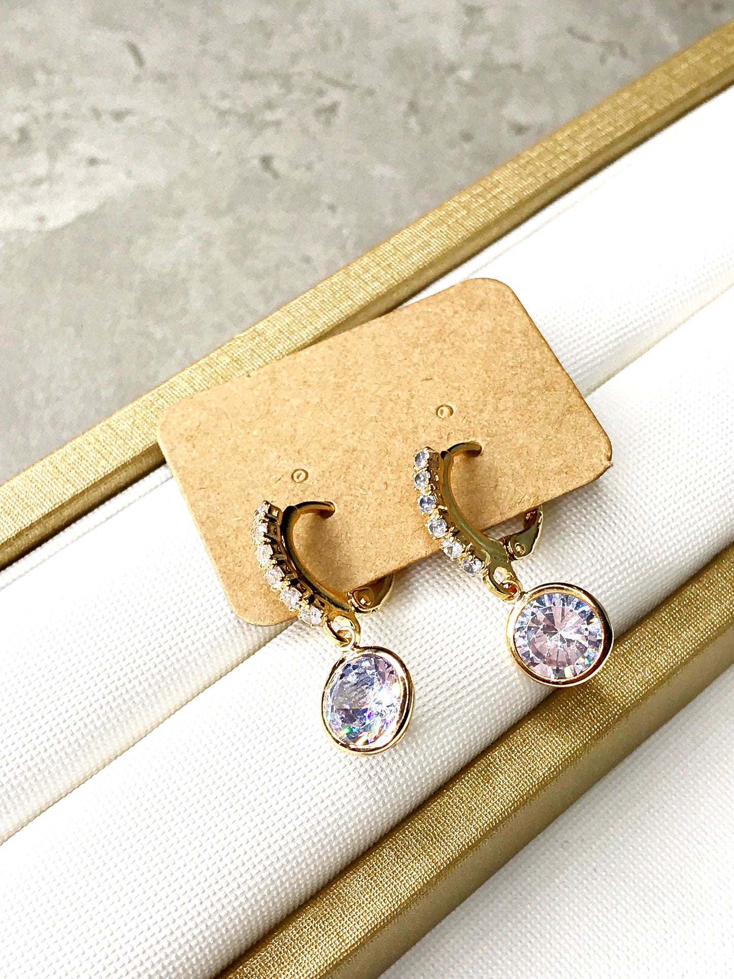 Crystal Dangle Hoop Earring