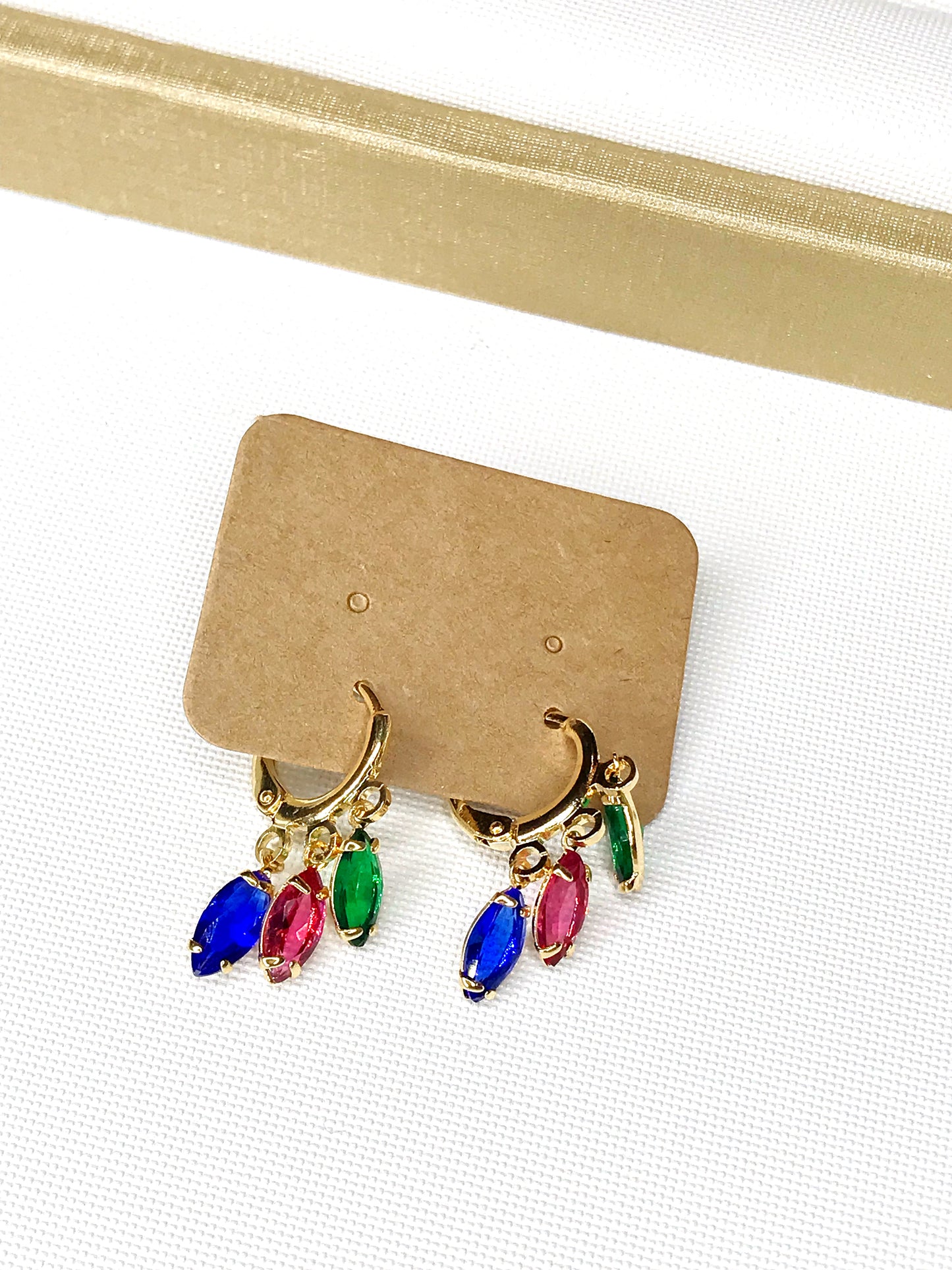 Colored Tassel Crystal Earring