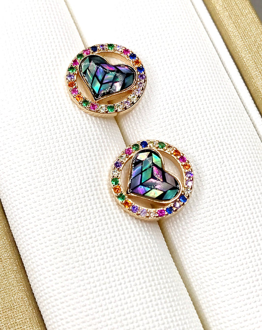 Mosaic Heart Colors Earring