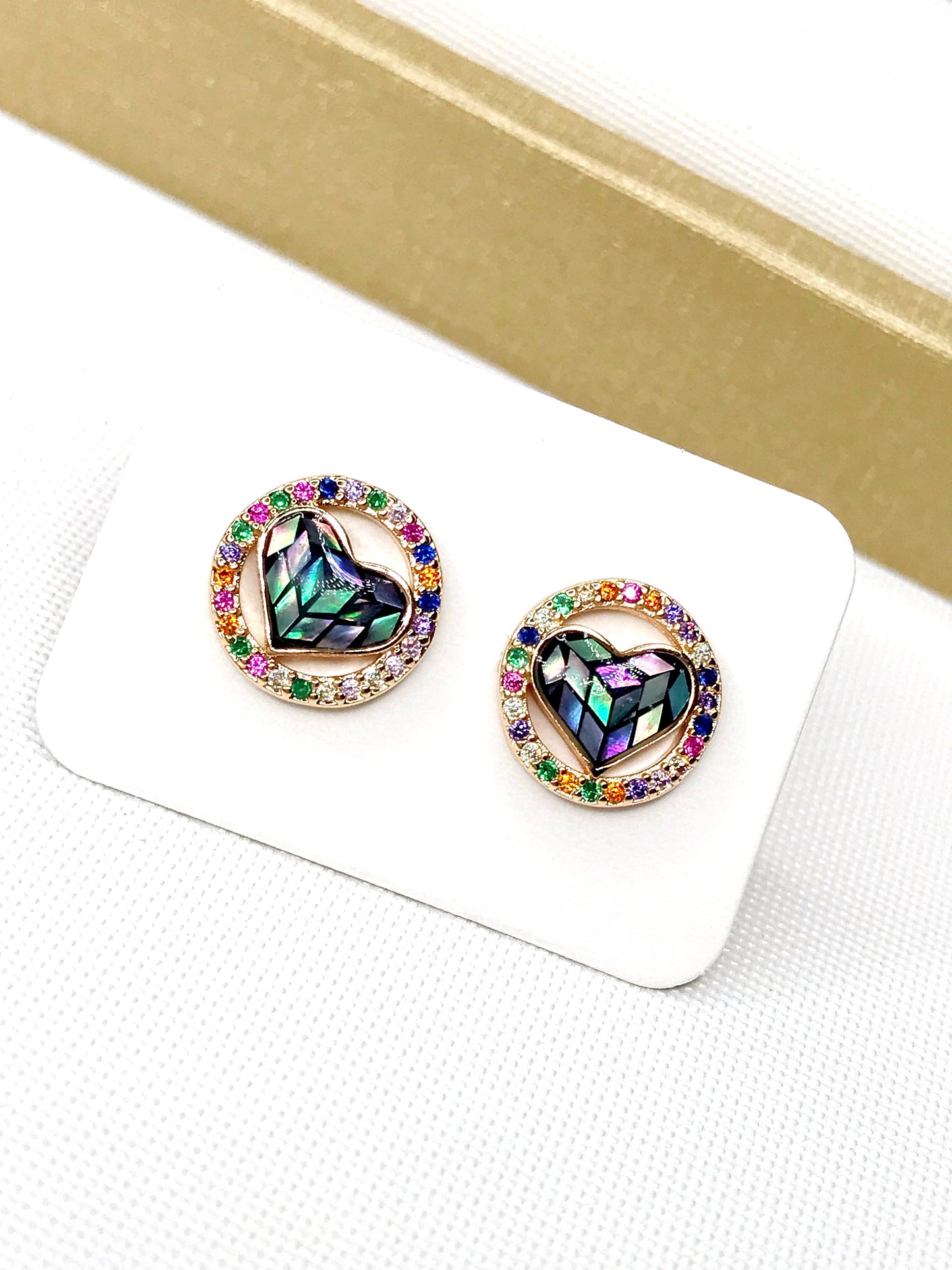 Mosaic Heart Colors Earring