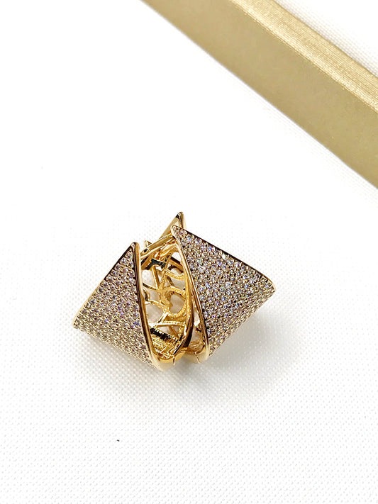 Lux Pave Triangle Earring