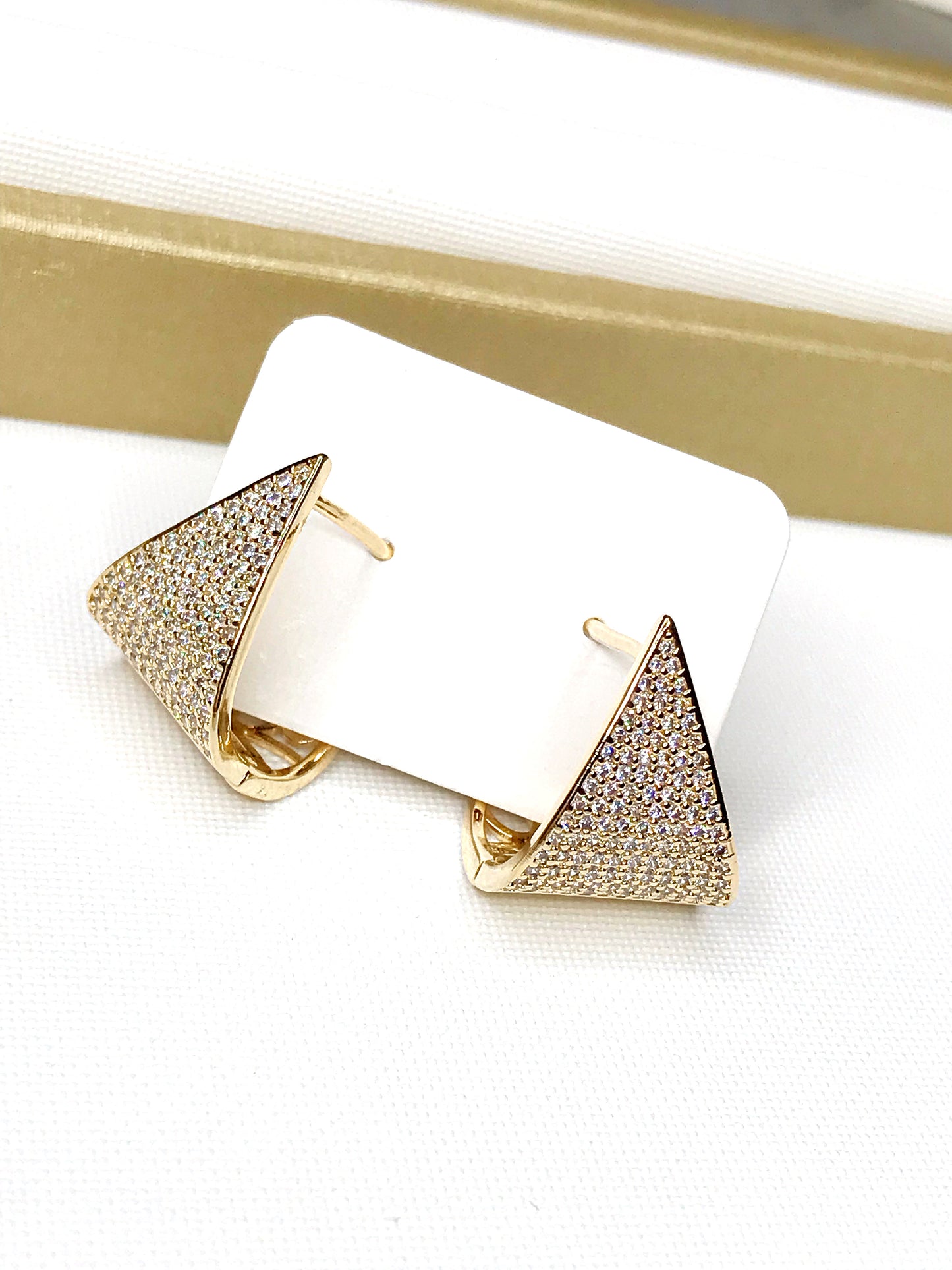 Lux Pave Triangle Earring