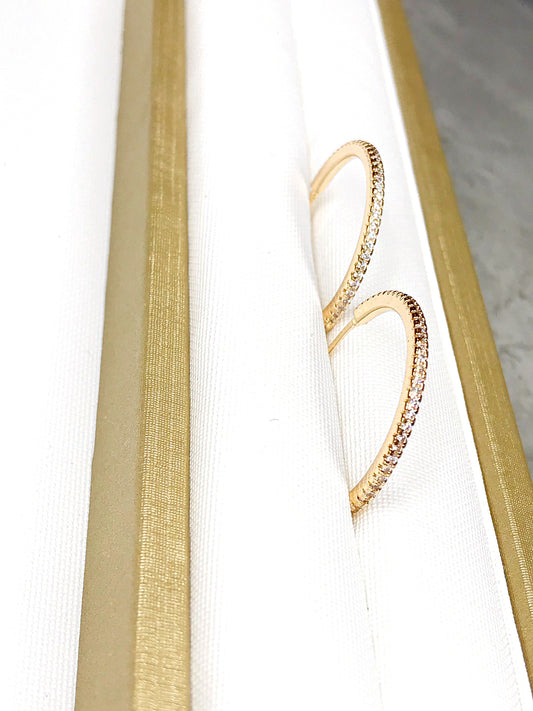 Medium Classic Pave Hoop Earring