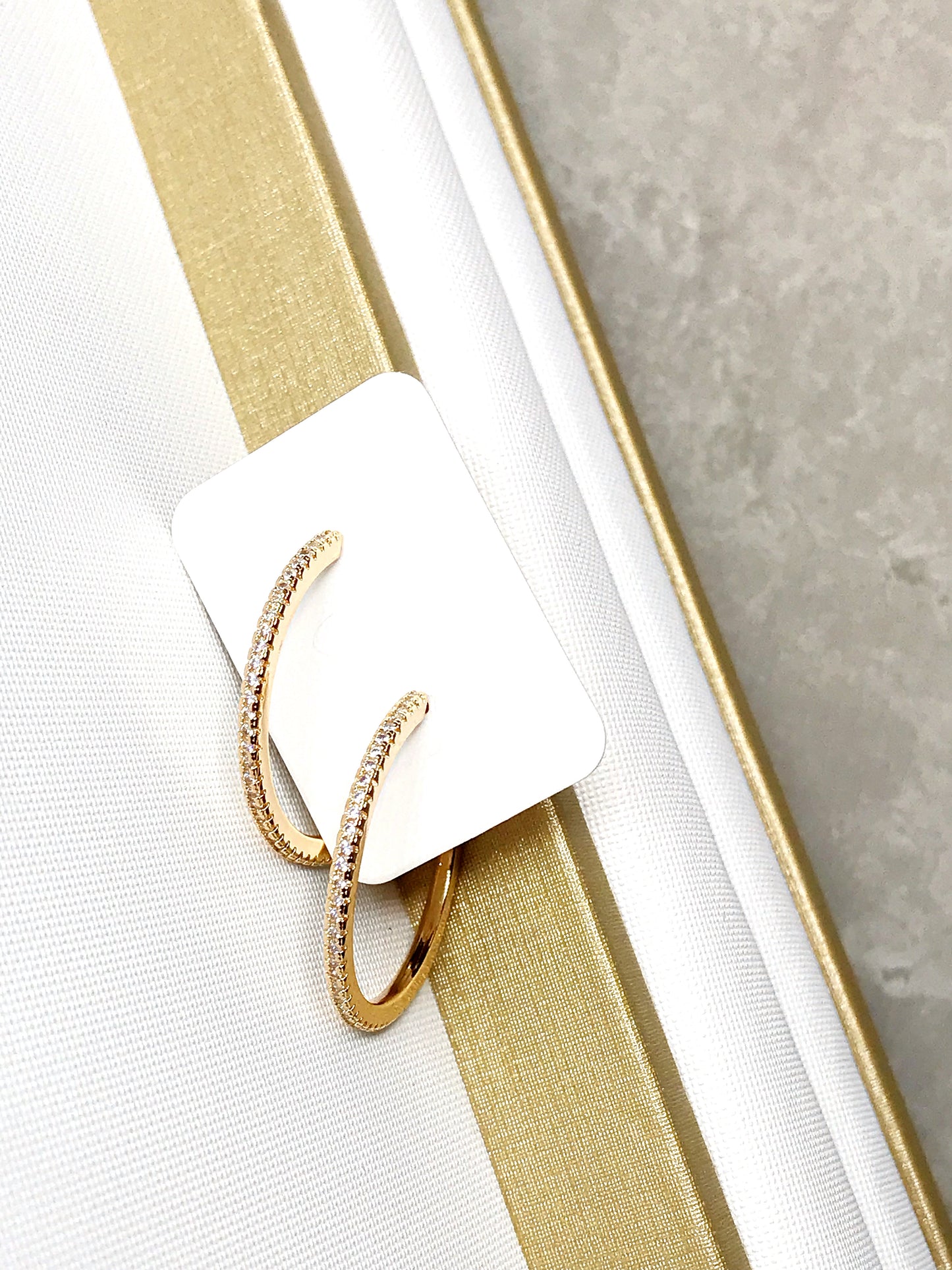 Medium Classic Pave Hoop Earring