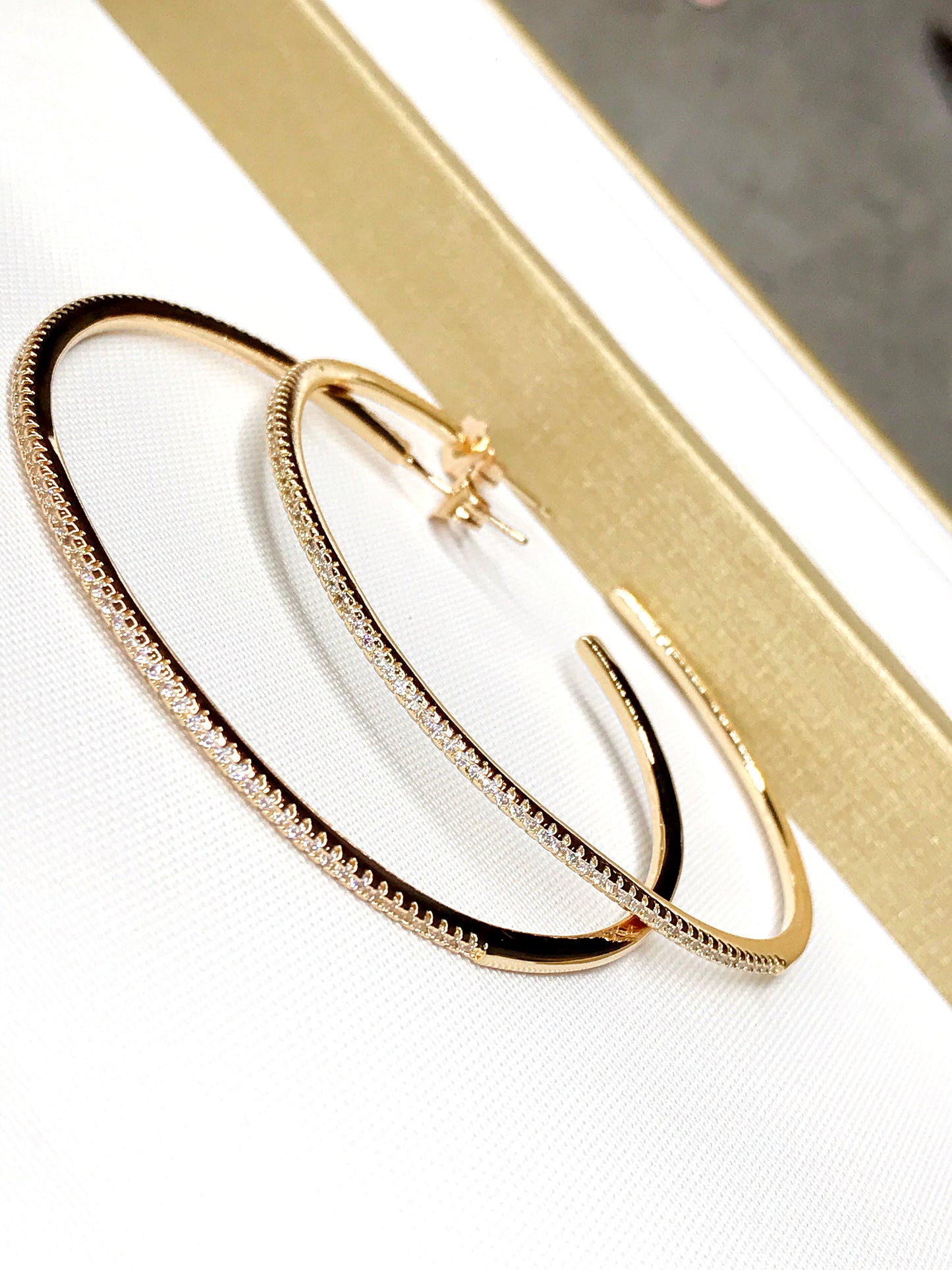 Maxi Traditional Pave Hoop Earring