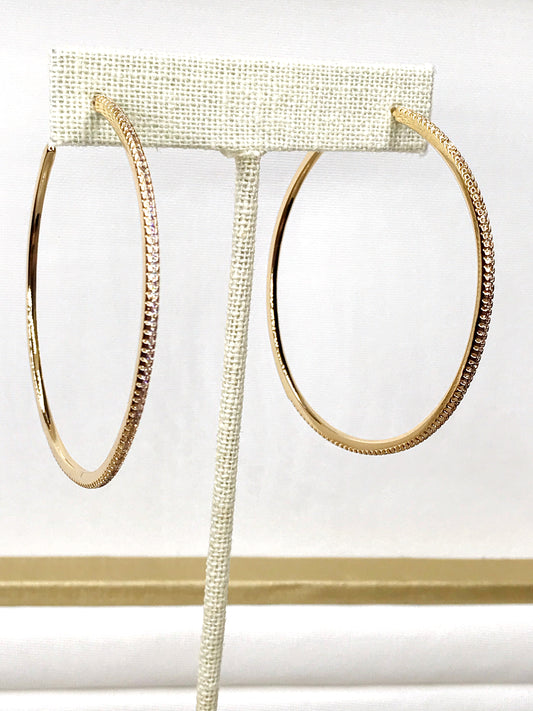 Maxi Traditional Pave Hoop Earring