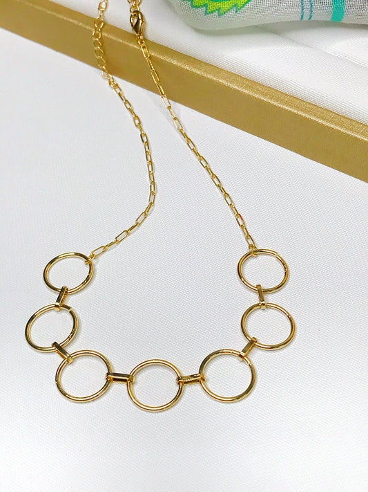 Gold Plated Spheres Choker Necklace