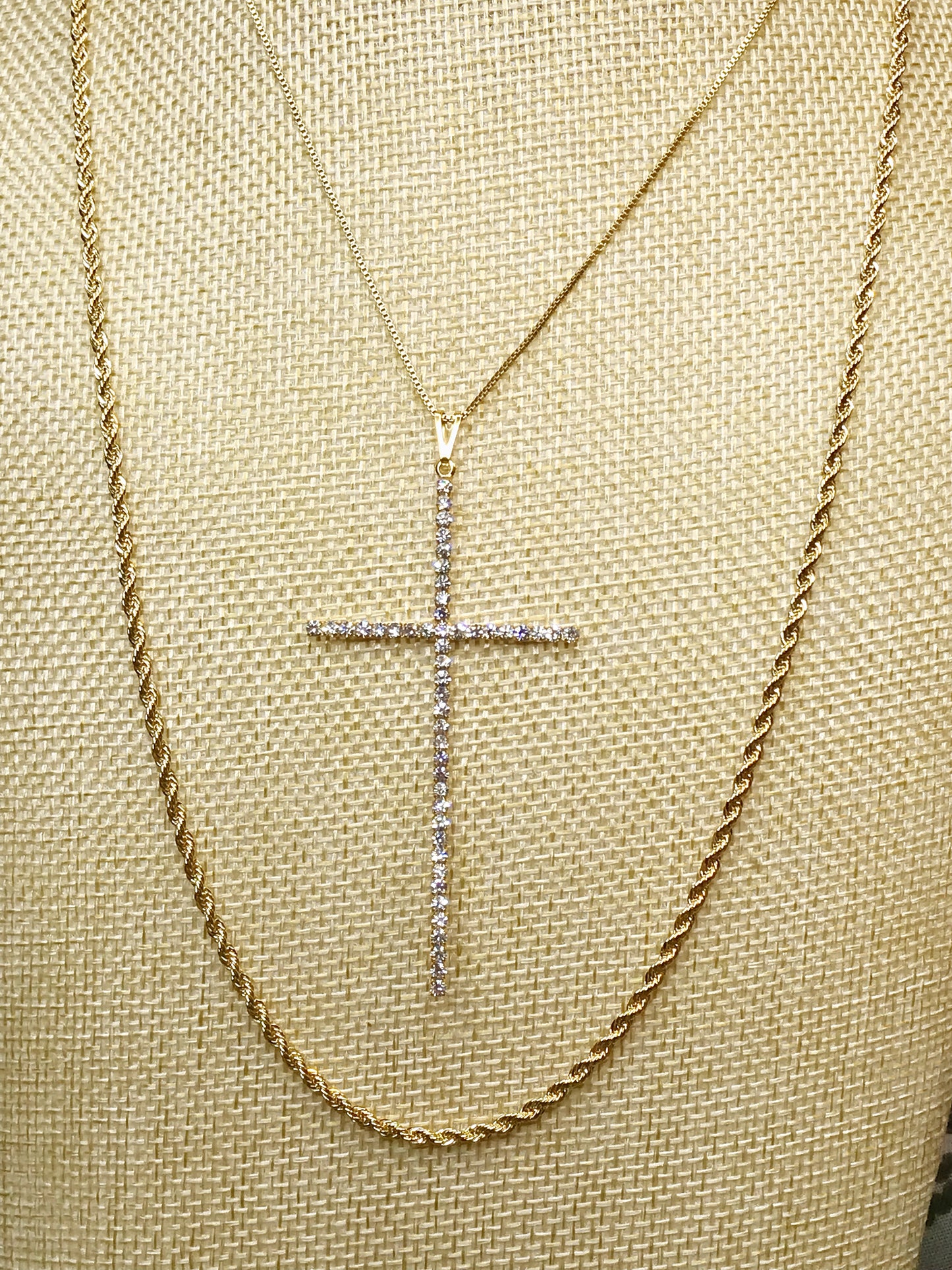 Maxi Cross Pave Necklace and Earring Set