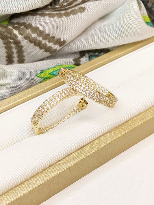 Lux Pave Hoop Earring
