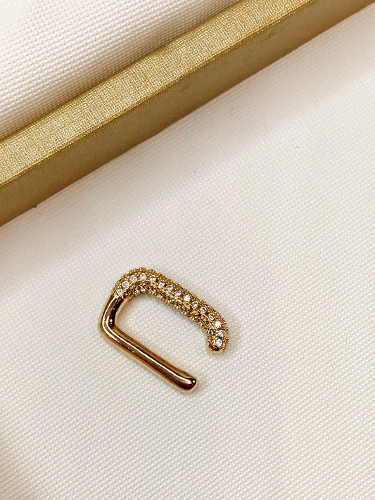 Pave Rectangle Fake Piercing