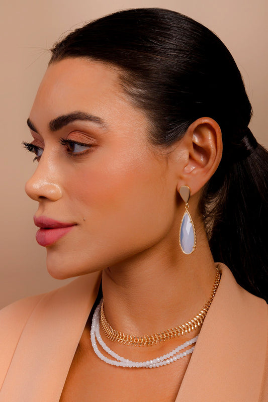 Off White Crystal Choker Necklace