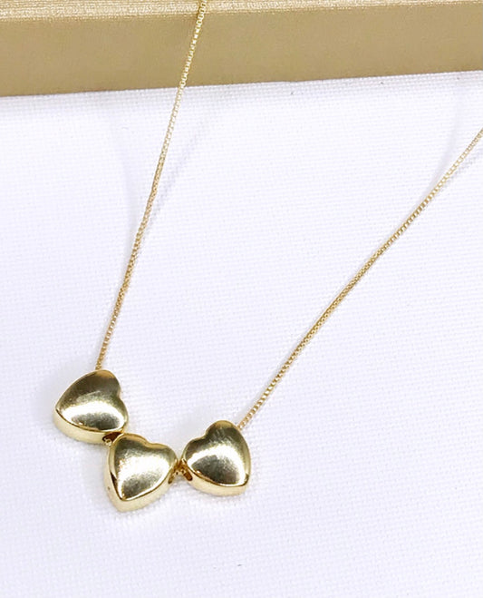 Triple Heart Choker Necklace