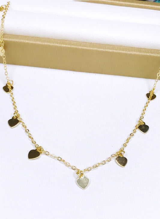 Flat Hearts Choker Necklace
