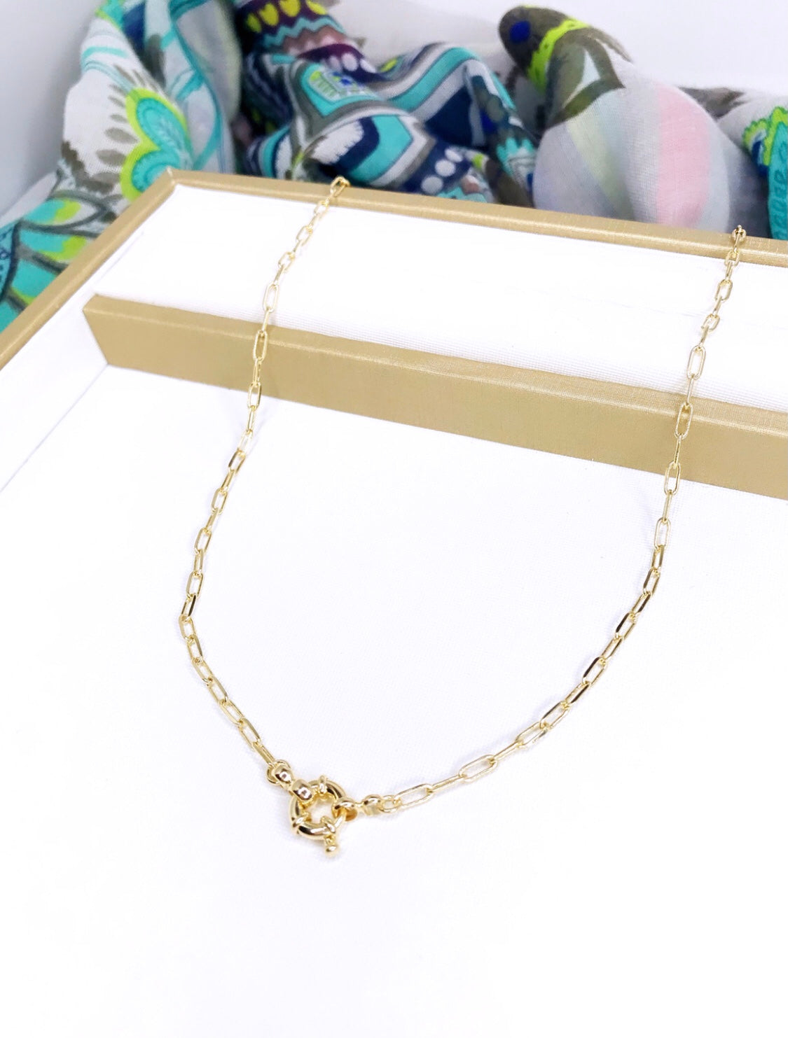 Paper Clip Long Necklace