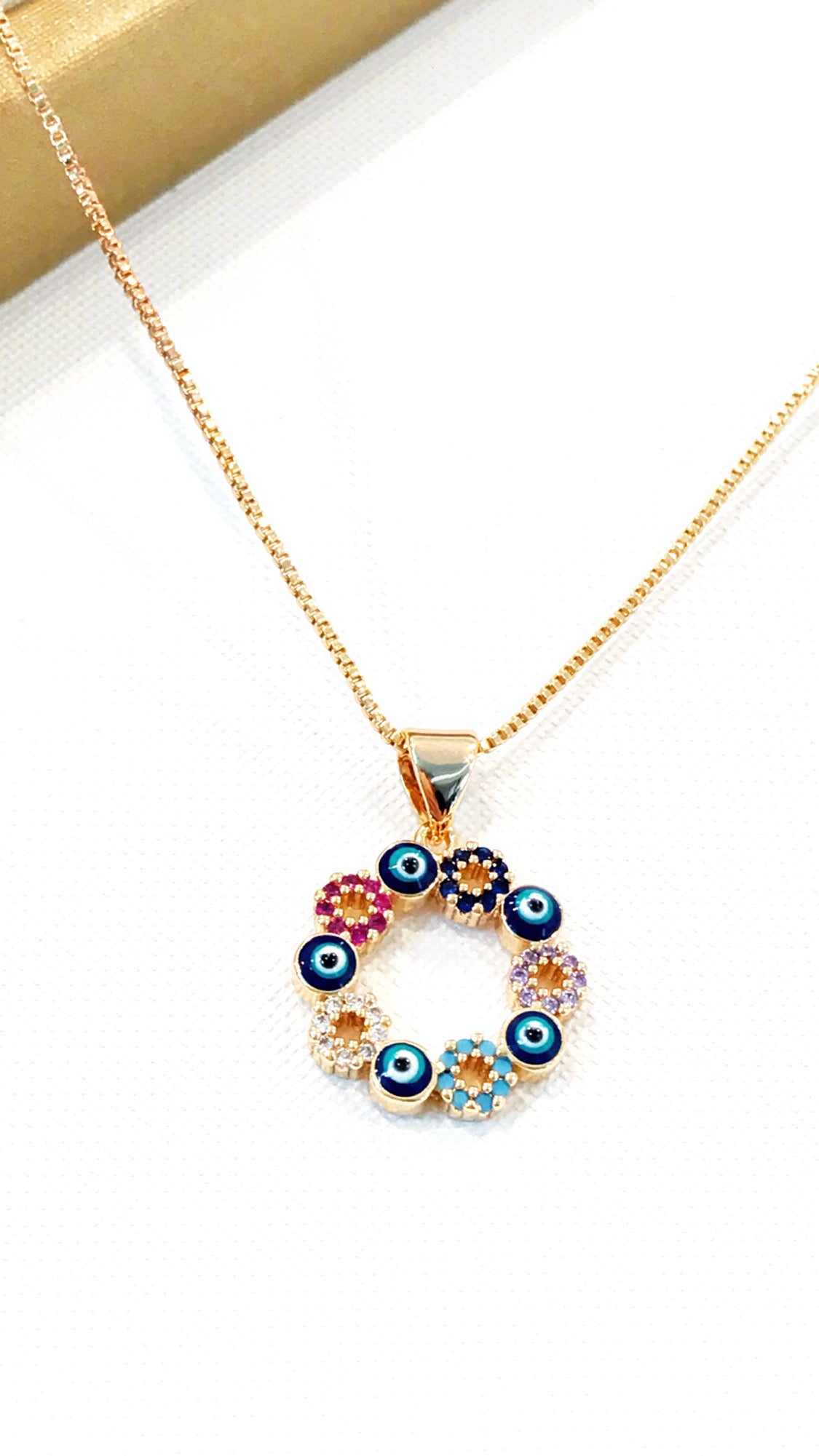 Evil Eye and Flowers Circle