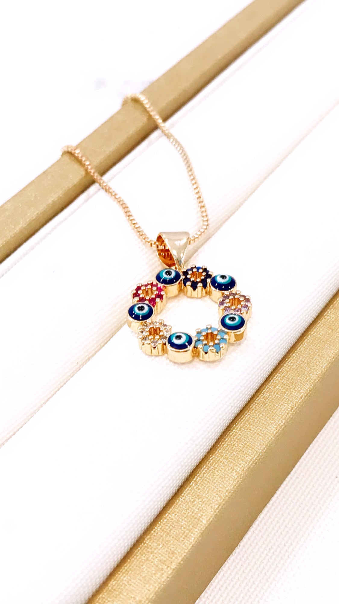 Evil Eye and Flowers Circle
