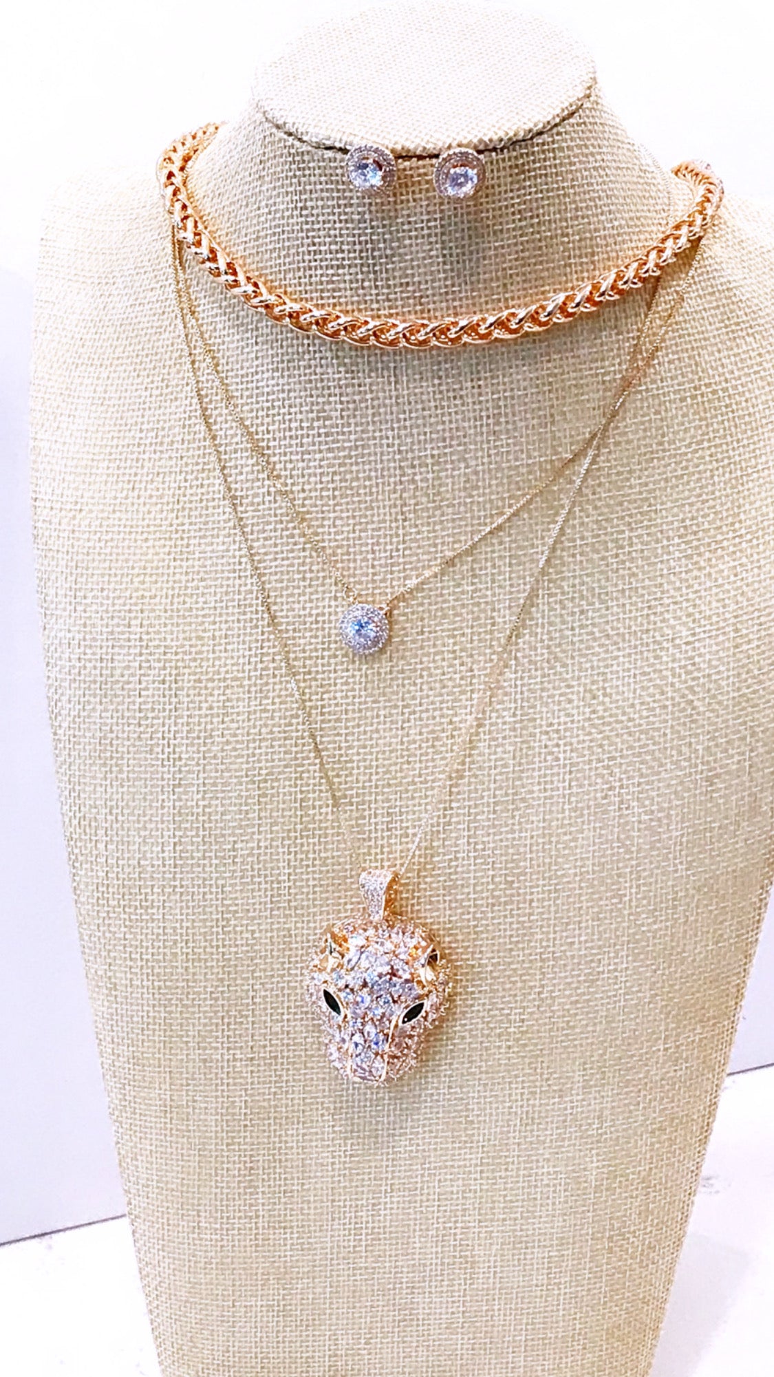 Zirconias Baguette Panther Maxi Necklace