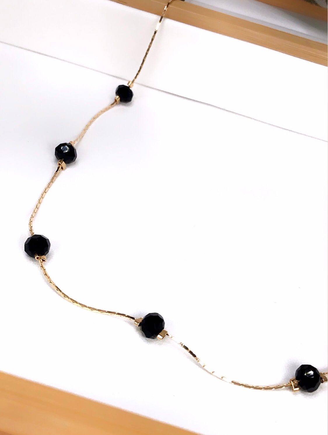 Long Black Crystal Necklace