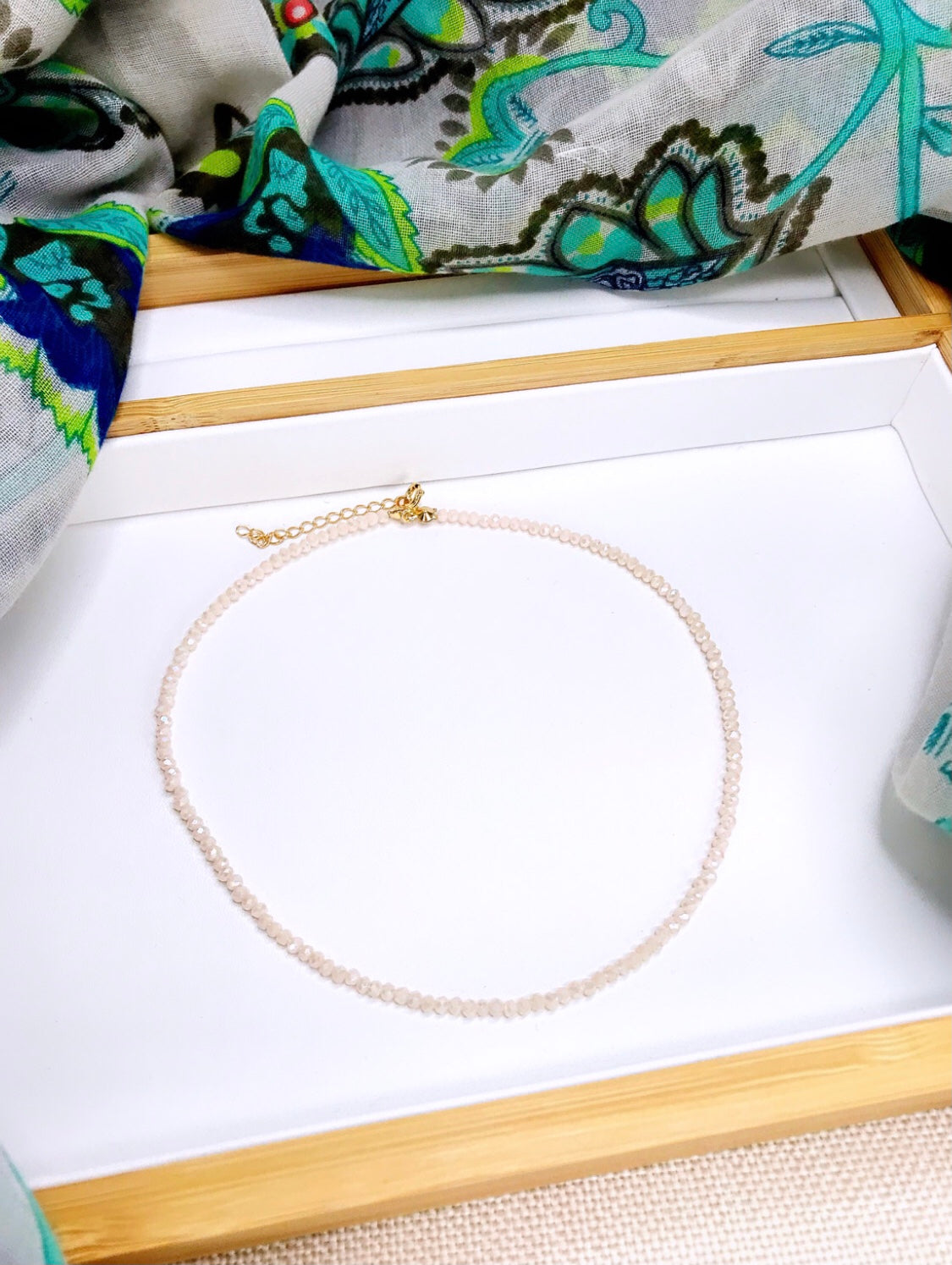 Nude Crystal Choker Necklace