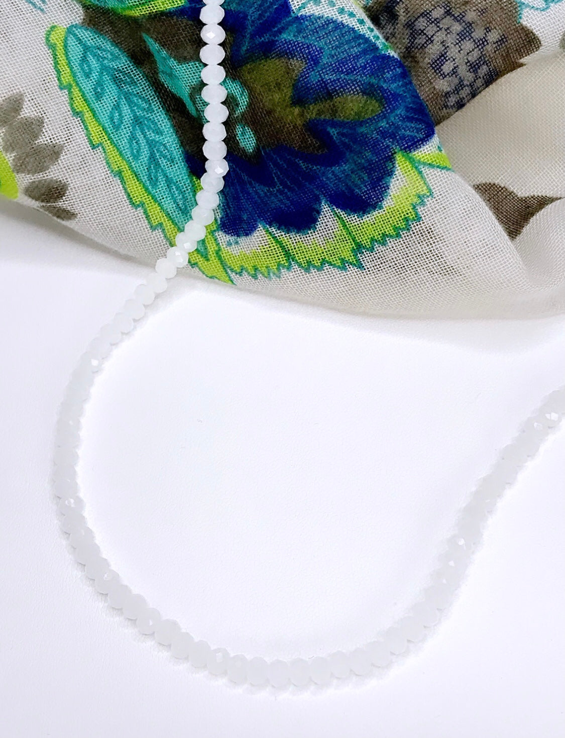 Off White Crystal Choker Necklace