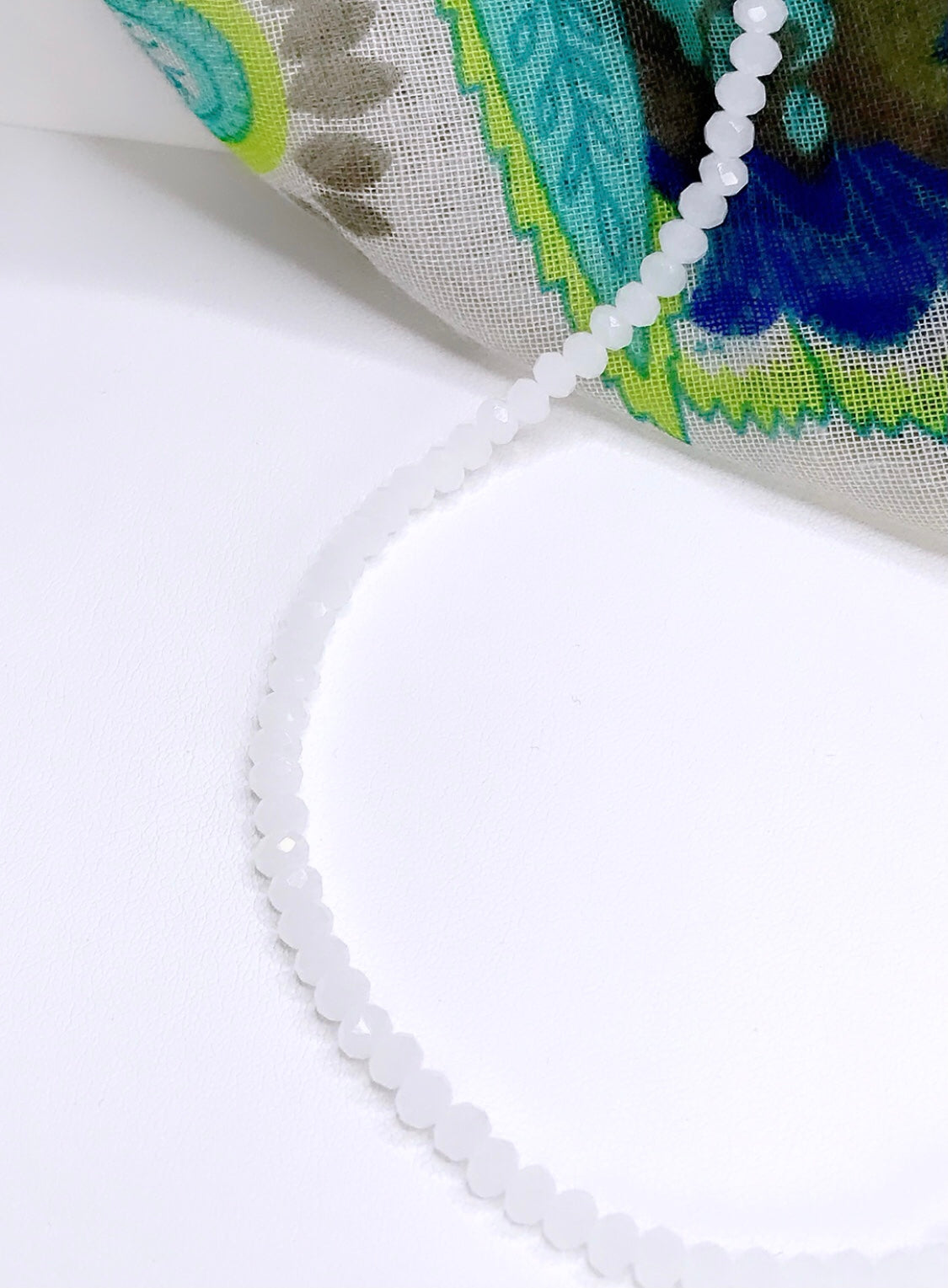 Off White Crystal Choker Necklace