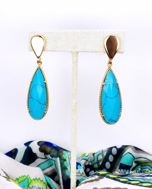 Turquoise Howlite Drop Earring
