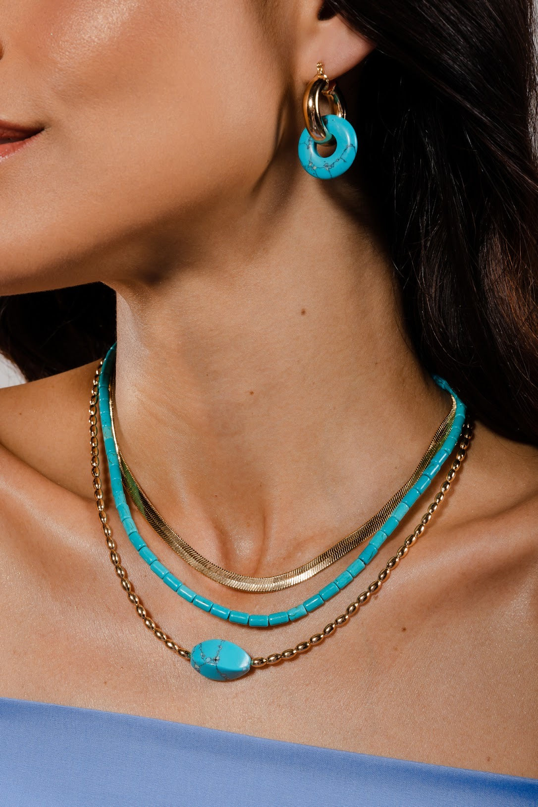Turquoise Howlite Choker Necklace