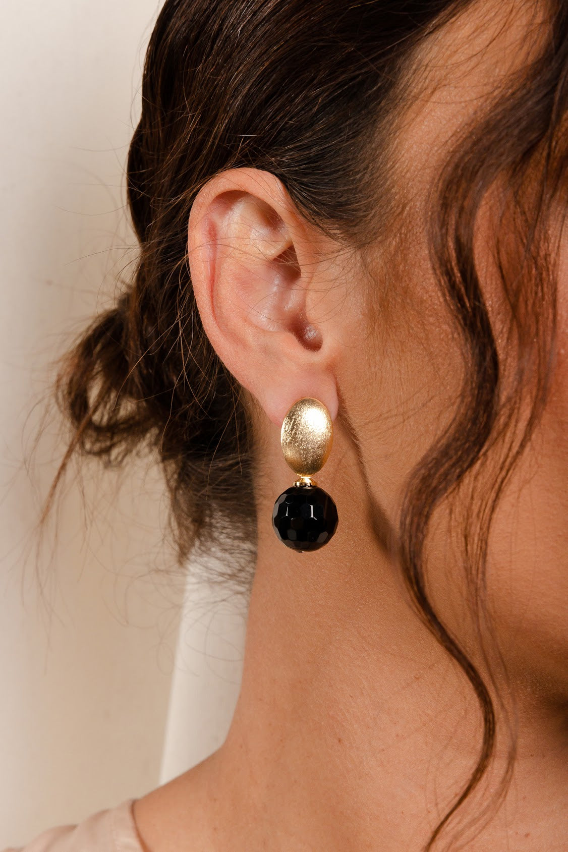 Black Agate Earring