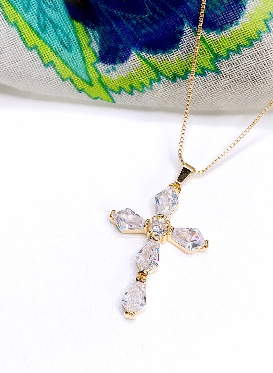 Zirconia Diamond Cross Necklace