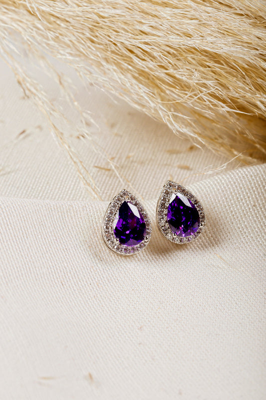 Pave Drop Stud GemLab Earrings