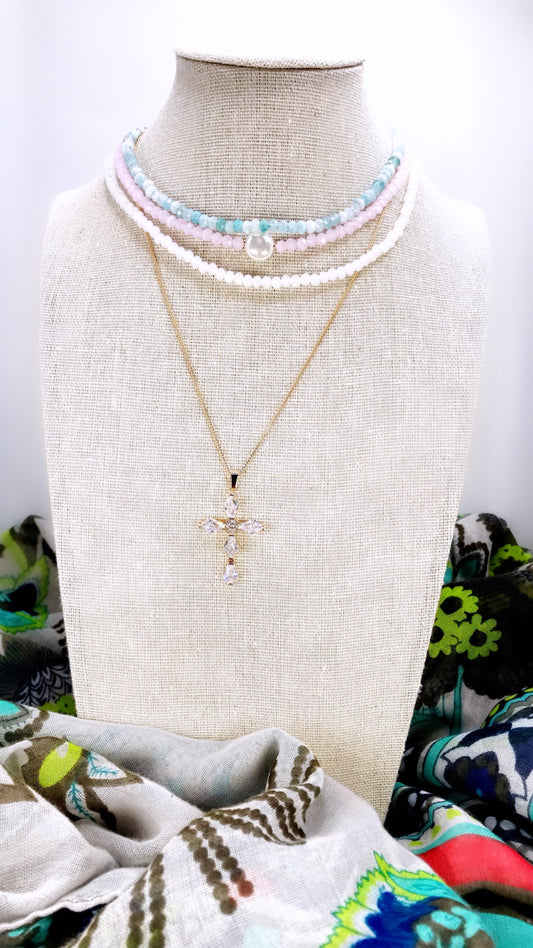 Zirconia Diamond Cross Necklace