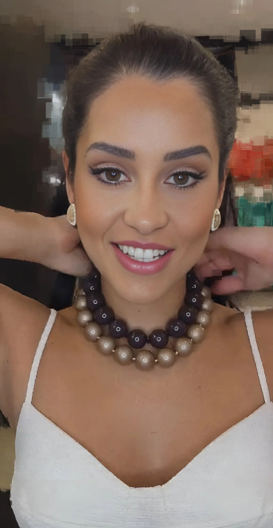 Resin 20MM Brown Balls Necklace