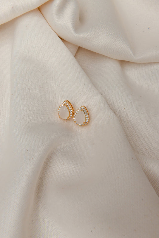 White Quartz Pave Droplet Earring
