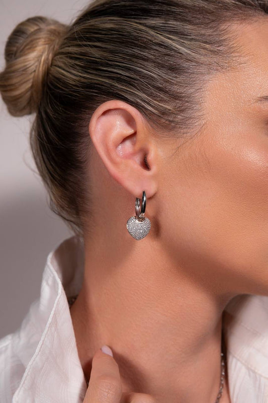 2 in 1 Pave Rhodium Hoop