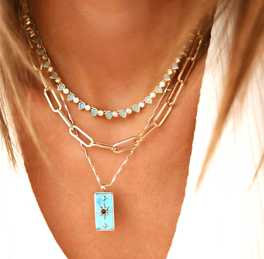 Turquoise & Diamond LabGem Riviera and Tenis Bracelet