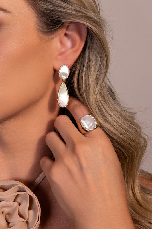 Lux Mother Pearl Oval Ring