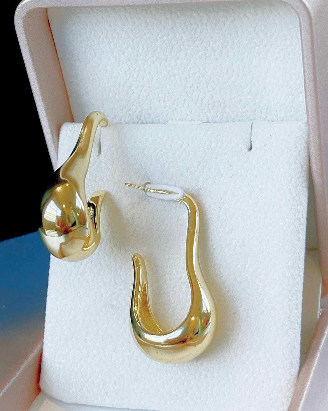 Organic Long Drop Earring Hoop