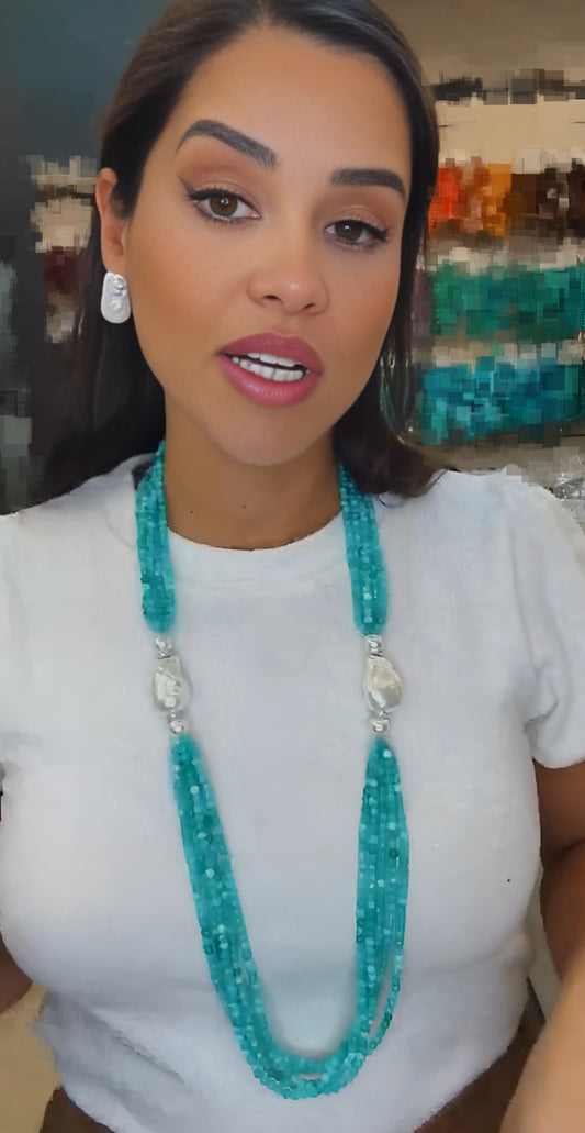 Baroque Pearl Long Torsade Necklace