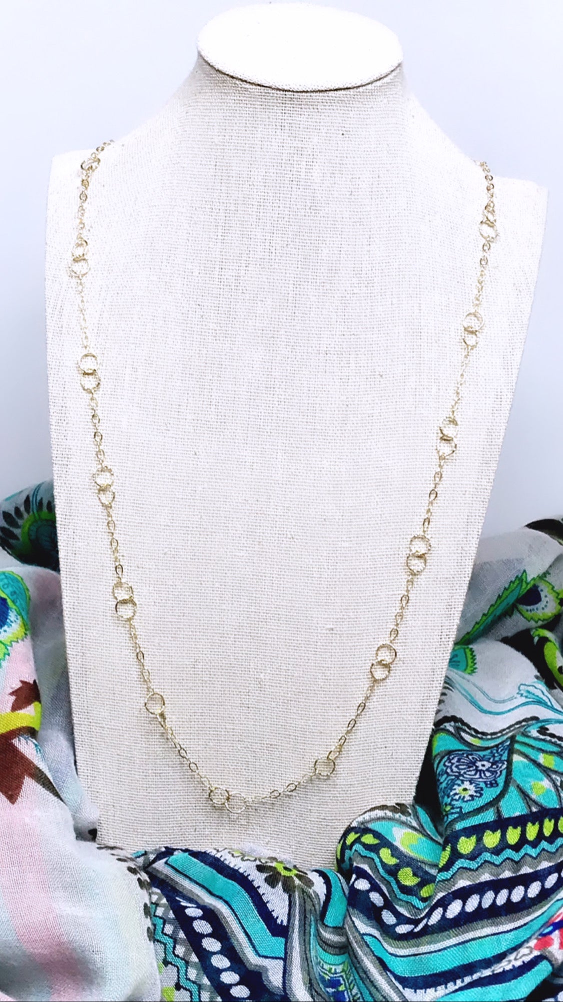 Long Shiny Circles Necklace