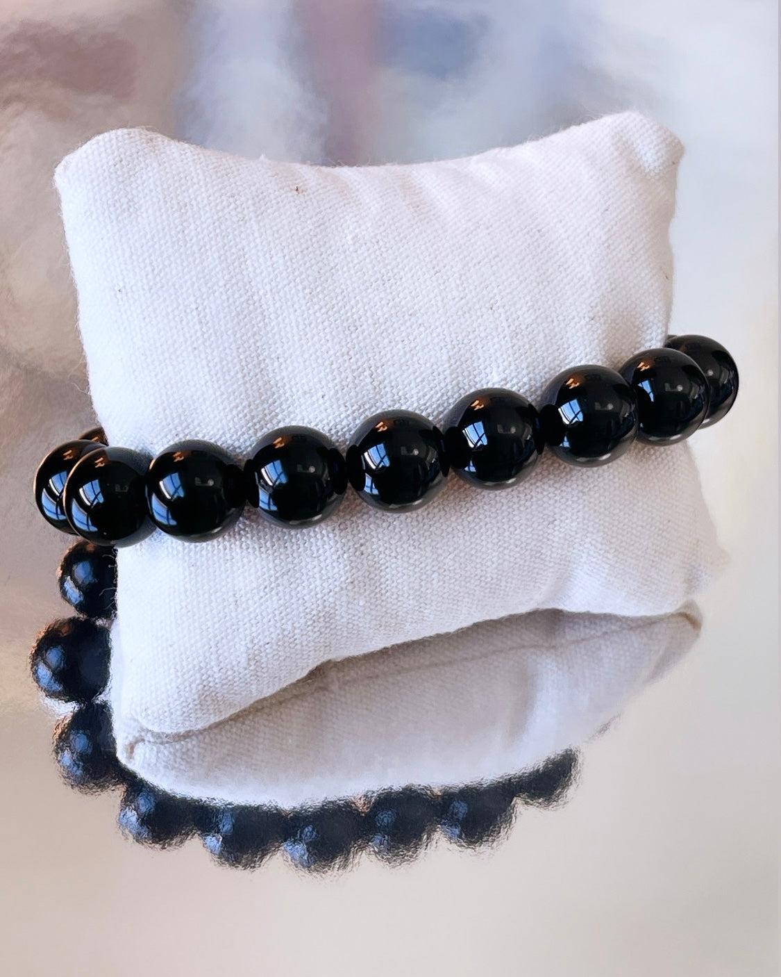 Black Glass Pearl Bracelet