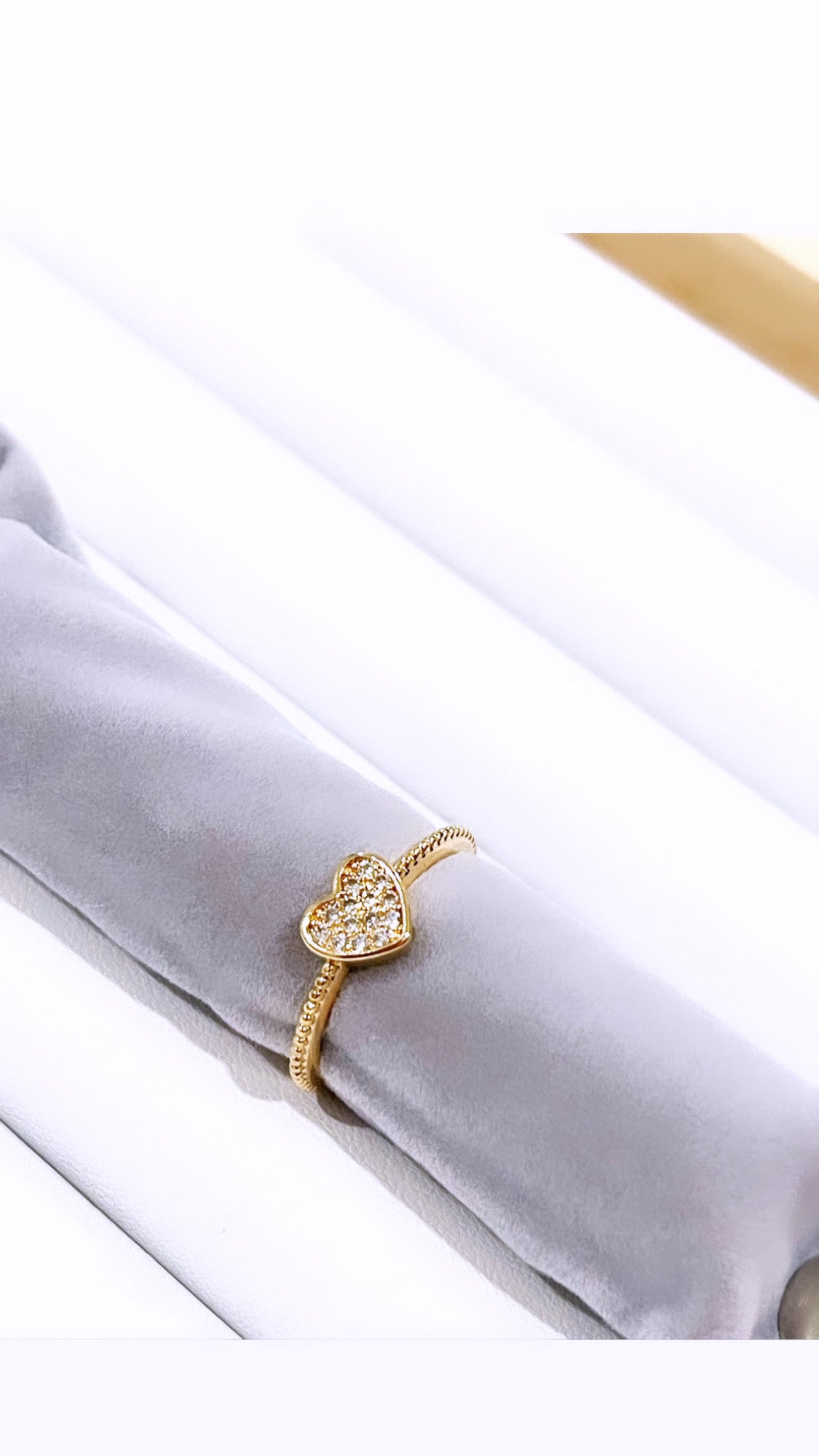 Petit Pave Heart Ring