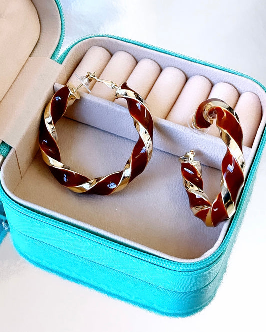Maxi Enamel Twisted Earring Hoop