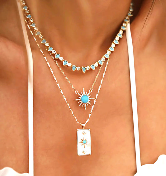 Turquoise & Diamond LabGem Riviera and Tenis Bracelet