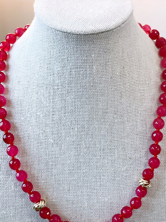 Cherry 8MM Agate Necklace