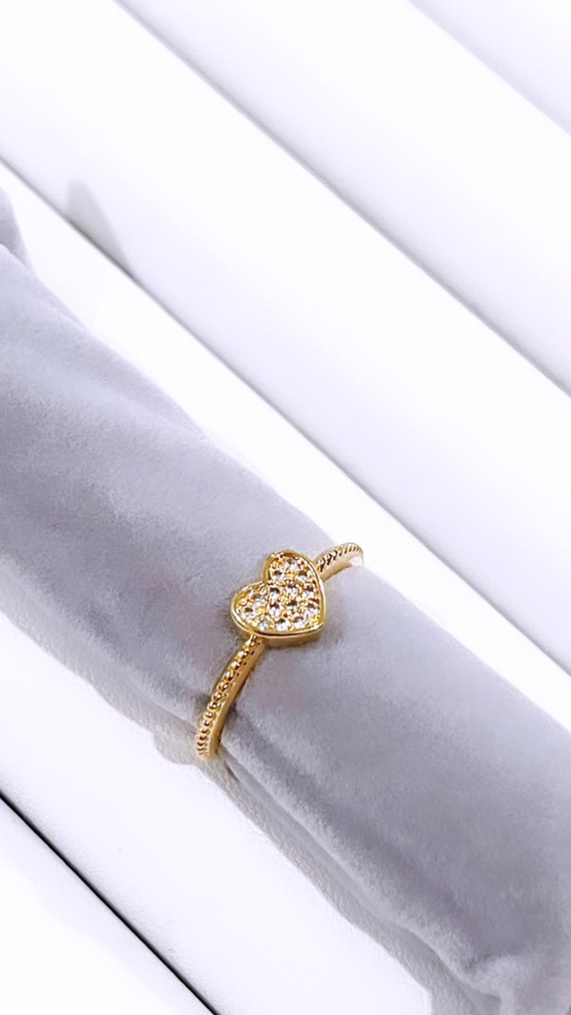 Petit Pave Heart Ring