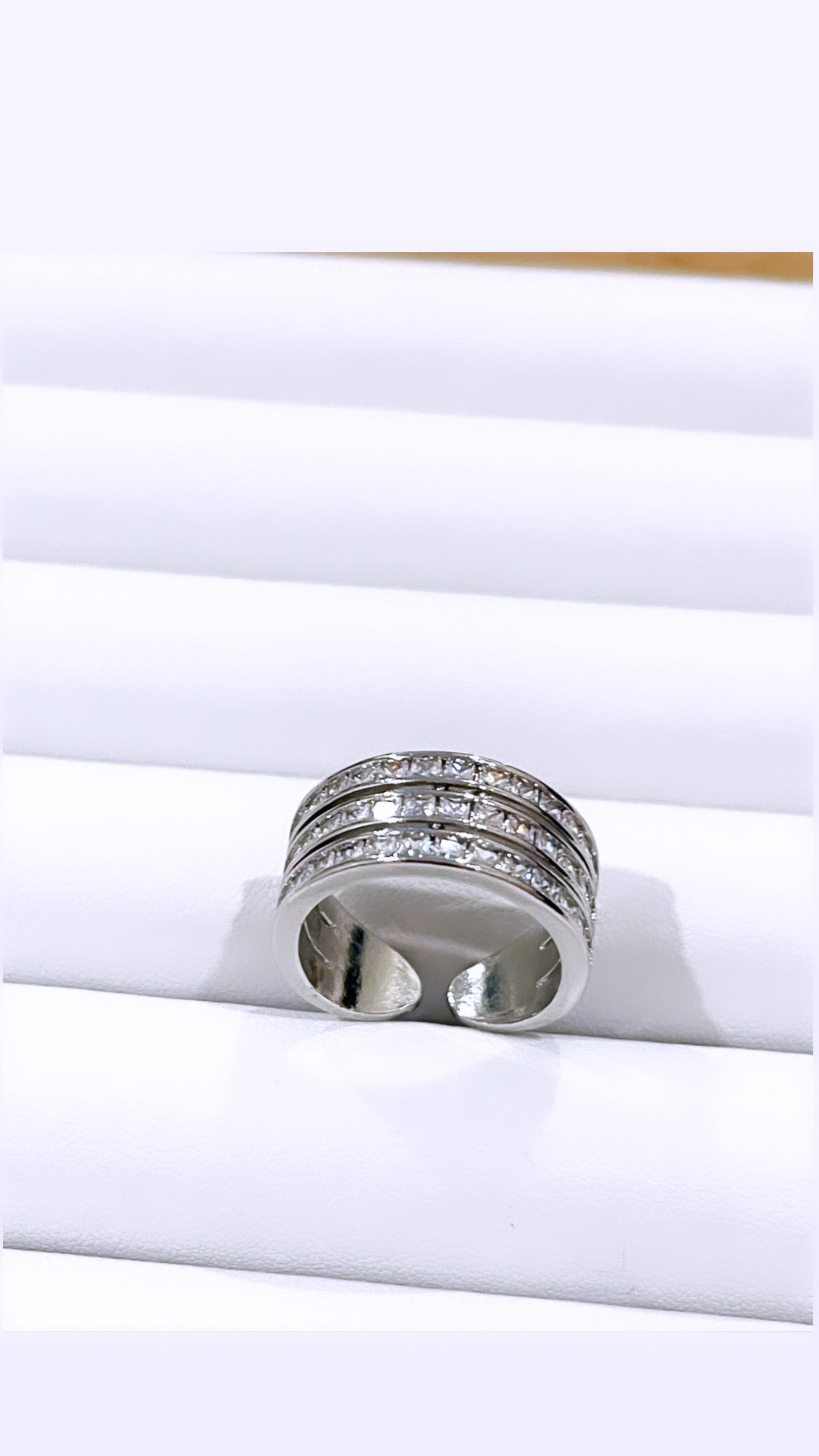 Triple Zirconia Open Ring